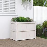Fioriera da Giardino-Vaso da Esterno Bianca 90x50x70 cm Legno Massello di Pino
