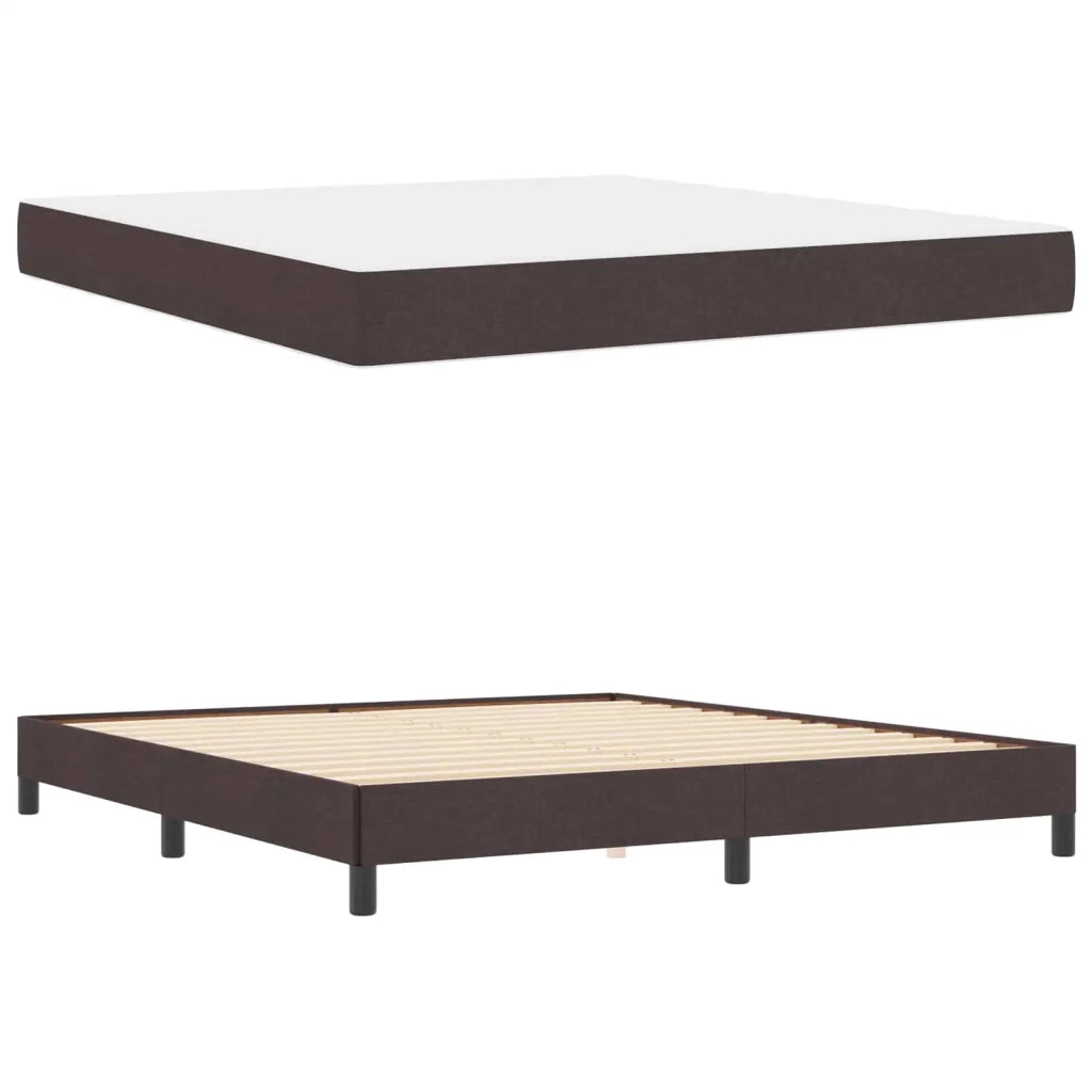 Letto a molle con materasso Marrone Scuro 180 x 200 cm Tessuto
