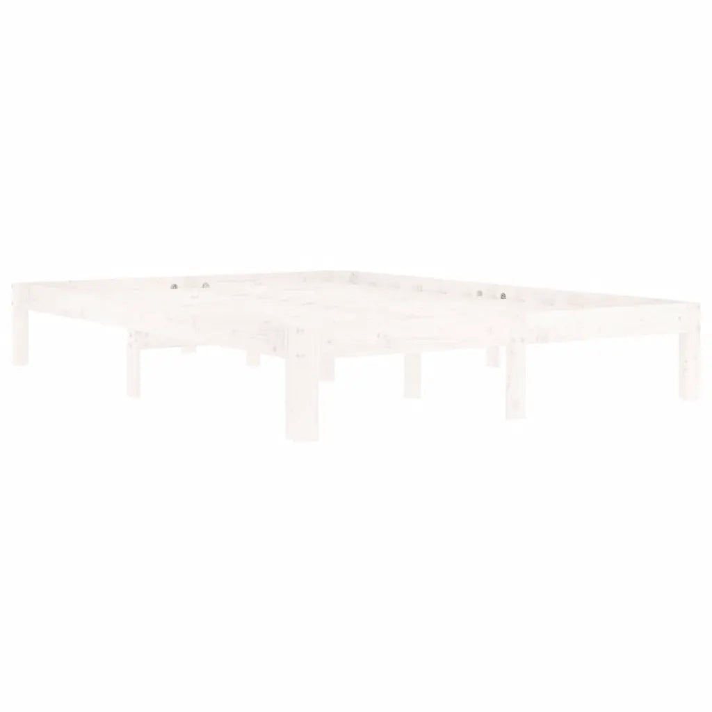 Giroletto-Struttura Letto Bianco in Legno Massello di Pino 140x200 cm 301342