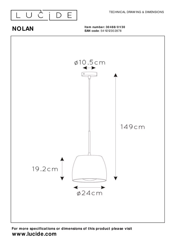 Lampada a sospensione loft nera interno oro Nolan E27 Lucide