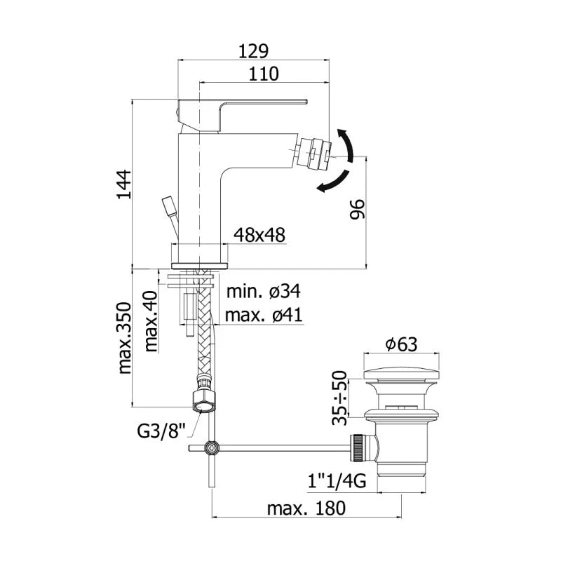 Miscelatore bidet serie elle paffoni