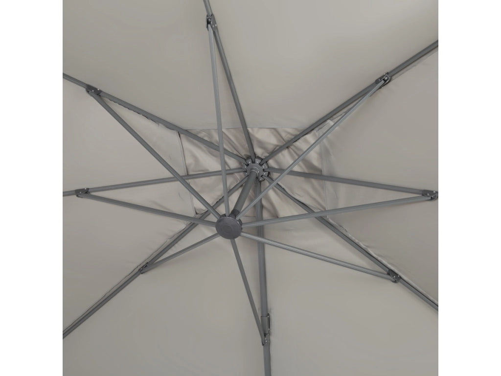 Ombrellone decentrato in alluminio SUN 4 - Rettangolare - 3 x 4 m - Grigio - Piastrelle incluse