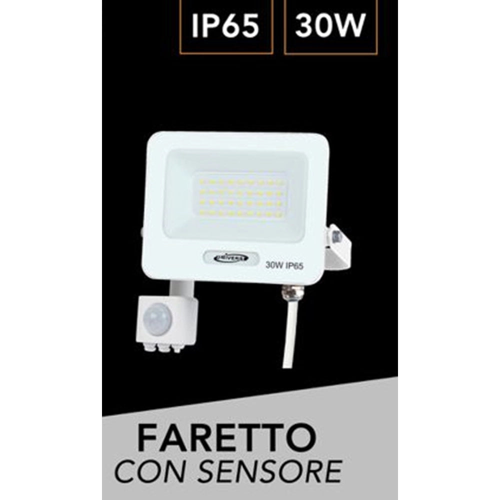 Trade Shop - Faretto Led 30w Con Sensore Movimento Proiettore Da Esterno Luce 6500k Ip65 Ek05-sen-30 -