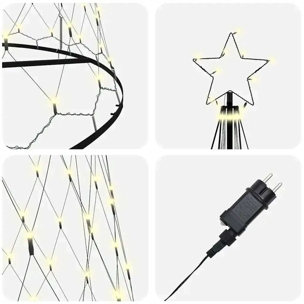 Albero di Natale LED con 555 LED Bianco caldo 500 cm Metallo 42018795