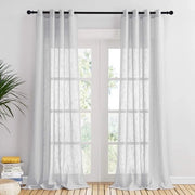 Vetrata per finestre 140x260cm - Tendaggi in lino - Tendaggi trasparenti - 2 pezzi - Oculi metallici - Comfortevole atmosfera