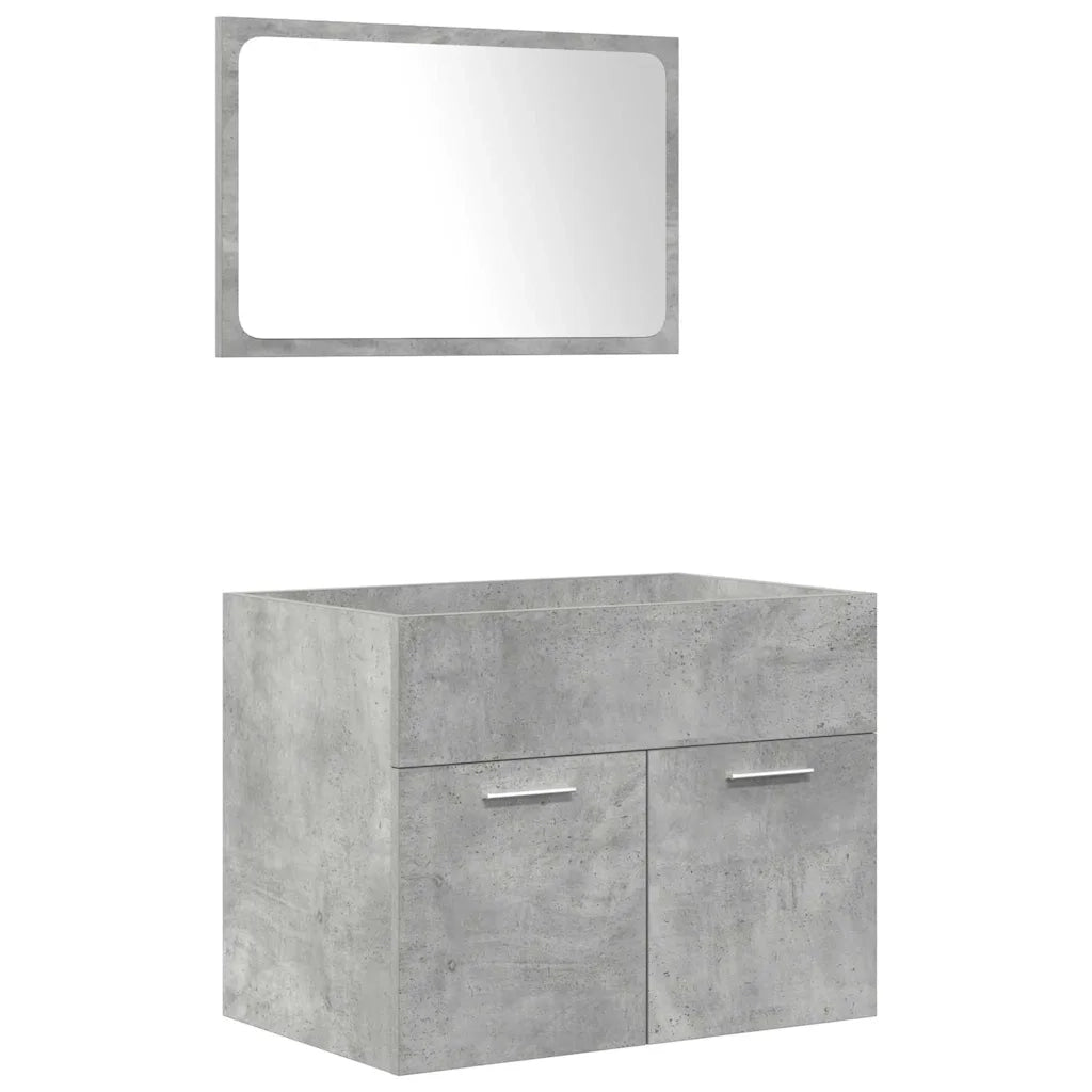 vidaXL Set Mobili da Bagno 5 pz Grigio Cemento in Legno Multistrato