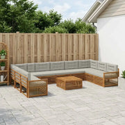 Set divani con cuscino 11 pcs Legno di Acacia Massello