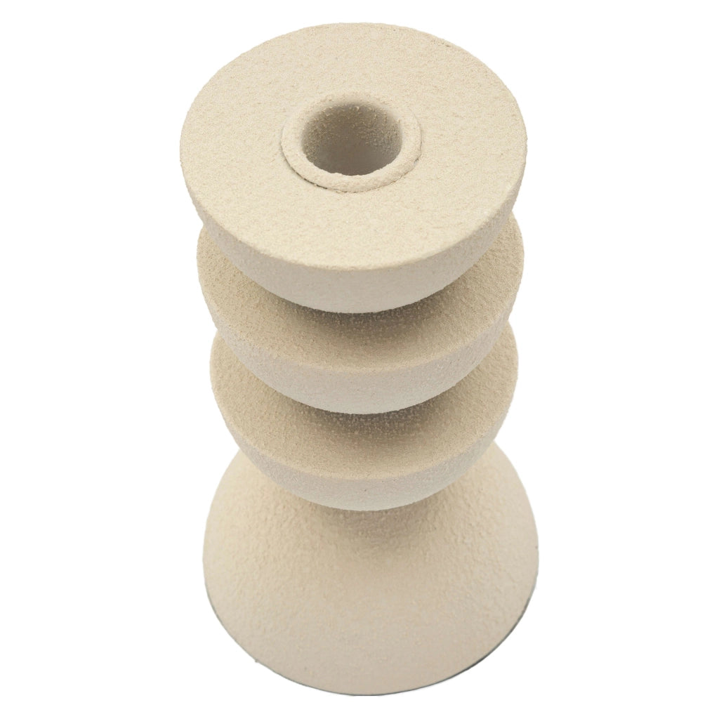 Farekani, Portacandela Sfumatura Colore Struttura Crema, Bianco Crema