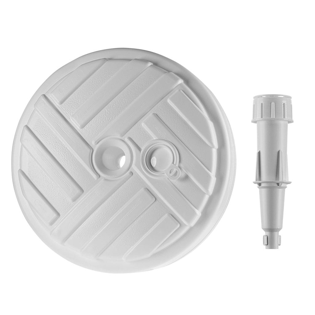 Base per ombrellone da giardino KADAX, rotonda, 39 cm, con peso, bianca