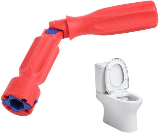 Chiave di montaggio per toilet, chiave di montaggio per toilet, attrezzo di montaggio per toilet, chiave di montaggio universale per toilet, chiave di riparazione 10/13/17 mm per toilet, attacco per toilet, rosso