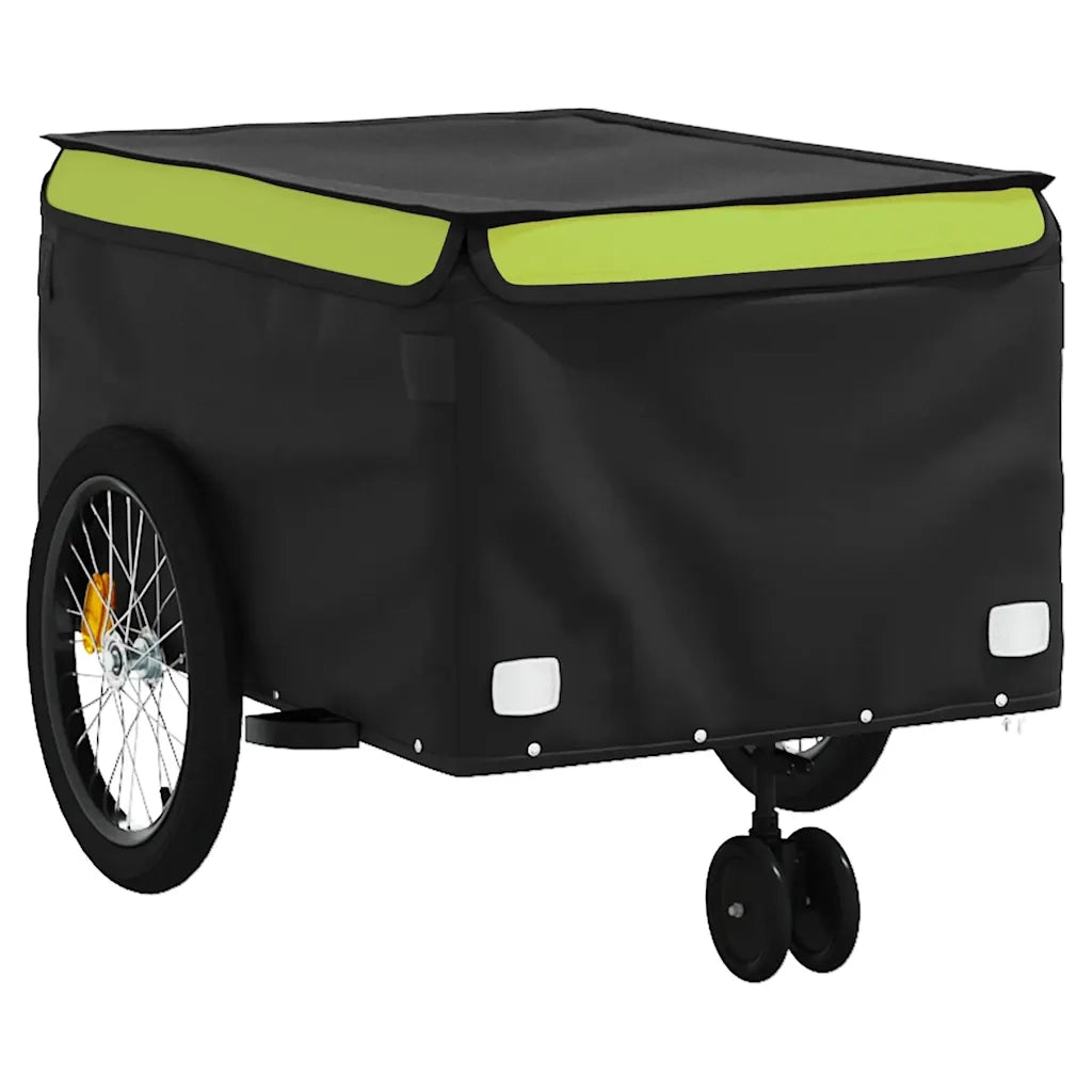 Rimorchio da Bici Nero e Verde 45 kg in Ferro