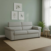 Seui, Divano Letto 2 Posti Sfoderabile Made in Italy, 185x95 cm Grigio Chiaro