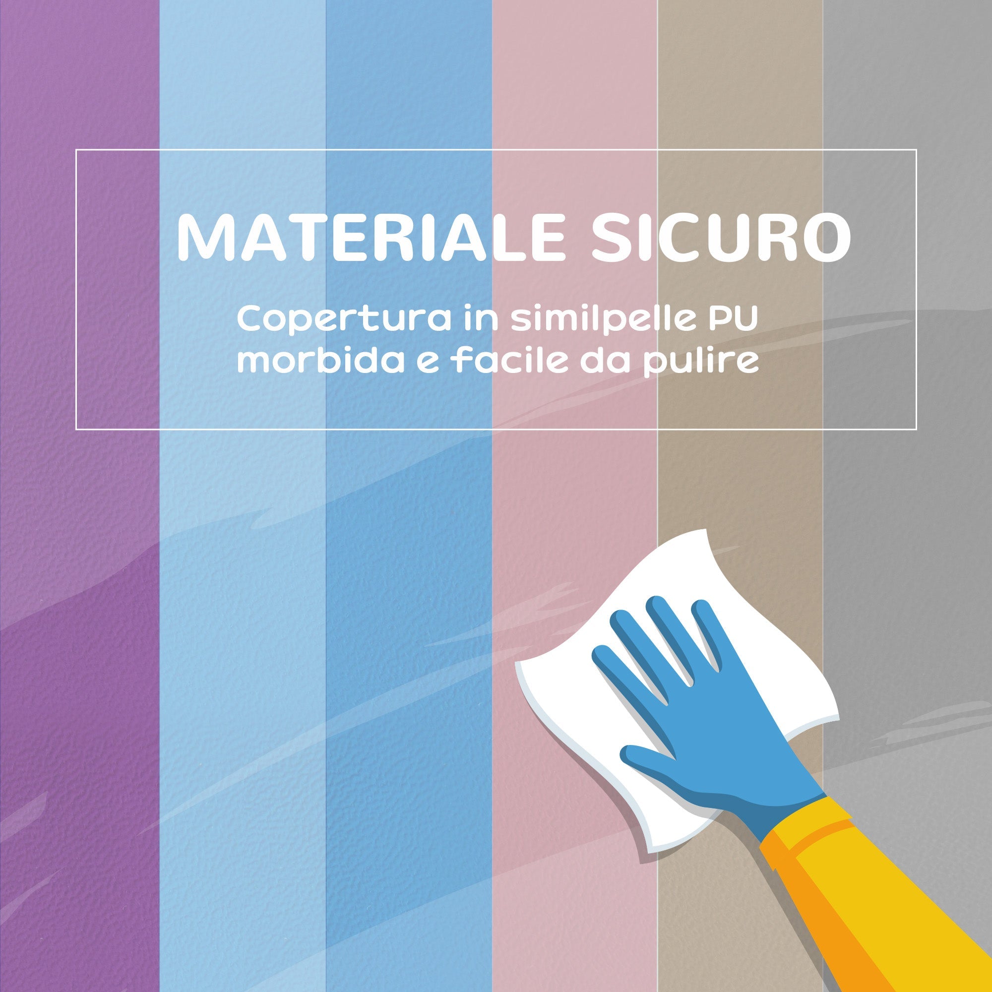 Set 12 Cubi Morbidi per Bambini 20x20x20cm in PU ed EPE Multicolore Chiaro