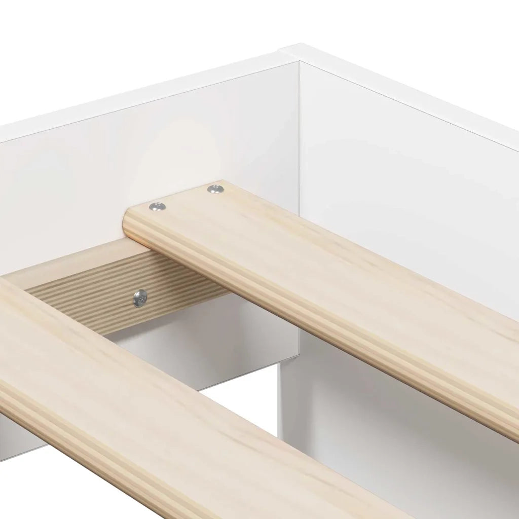 Struttura letto con contenitore Bianco 75 cm Legno multistrato 3335589