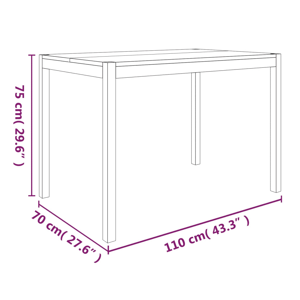 Set da Pranzo 7 pz in Legno Massello di Acacia 3106442
