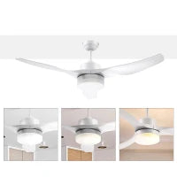 Ventilatore da Soffitto con Luce LED a 3 Modalità con Telecomando, 6 Velocità, Φ132x40cm