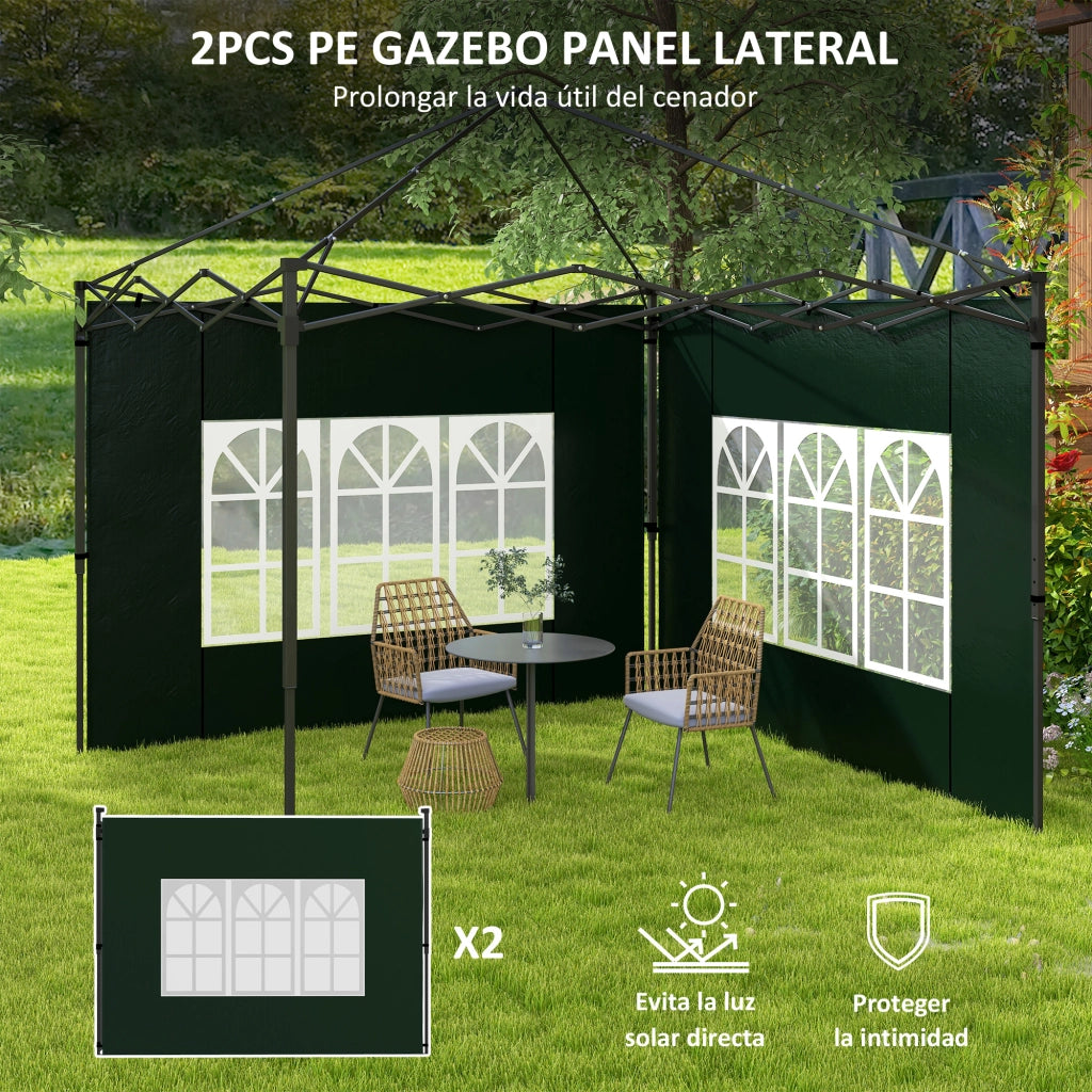 Pareti laterali per gazebo 3x3 m e 3x6 m ¨C zephmum ¨C Verde 293x193 cm