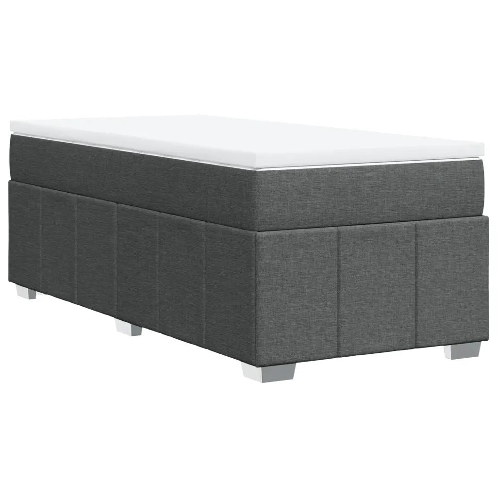 Giroletto a Molle con Materasso Grigio Scuro 90x190 cm Tessuto