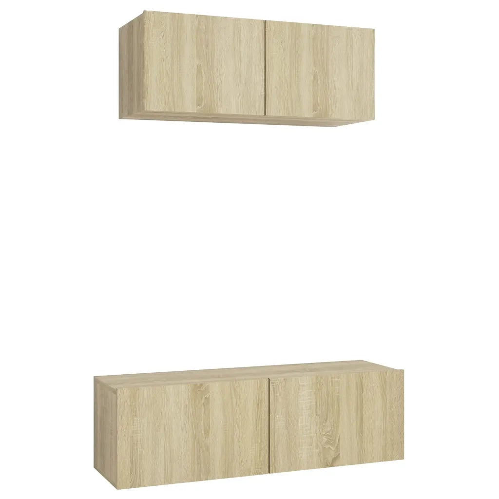 Set di Mobili Porta TV 2 pz Rovere Sonoma in Legno Multistrato 3079017