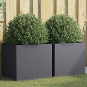 Fioriere 2 pz Antracite 49x47x46 cm Acciaio Laminato a Freddocod mxl 112192