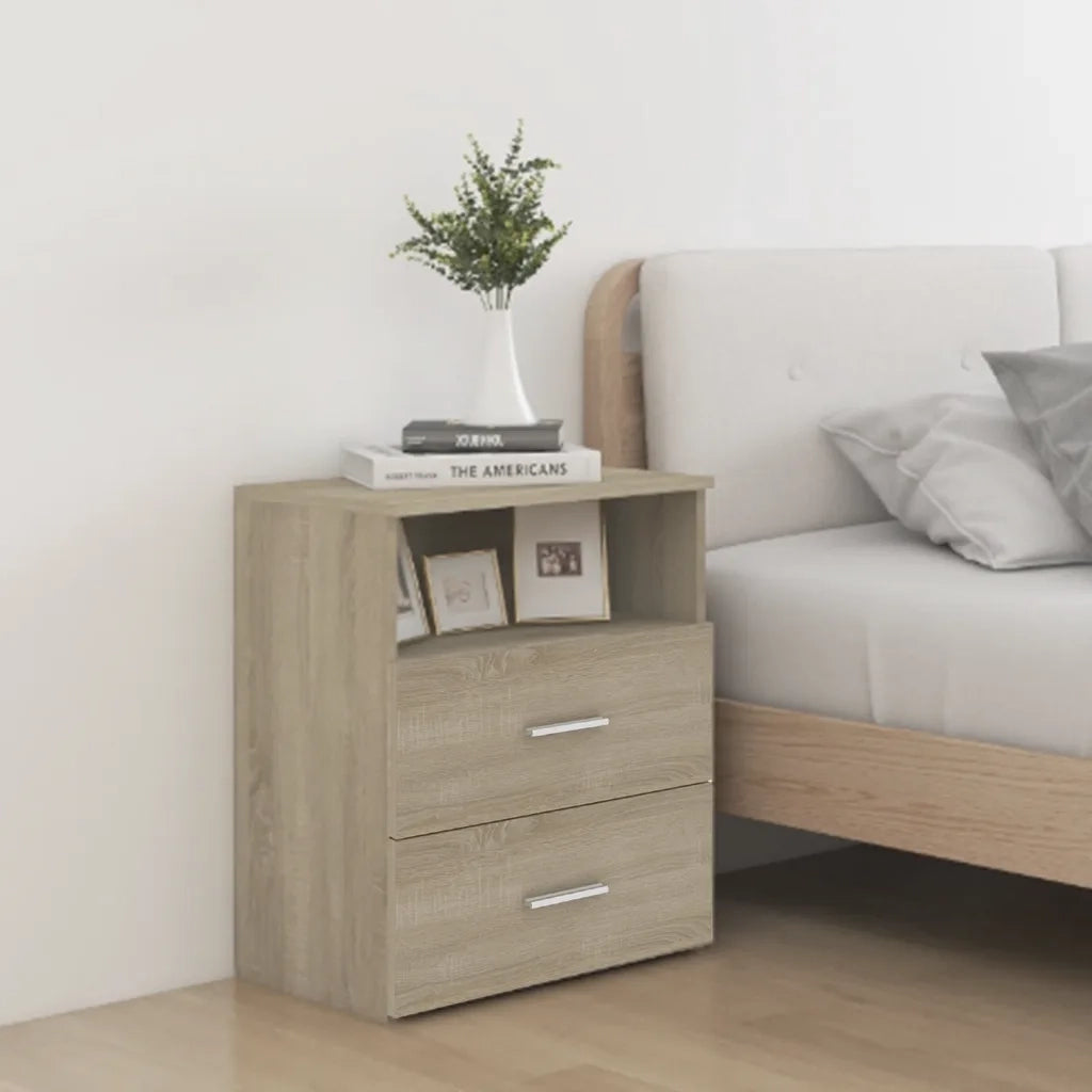 Set di 2 Comodini | Armadio da Notte | Mobiletto da notte Rovere Sonoma 50x32x60 cm