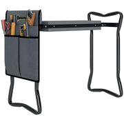 Sgabello Pieghevole Giardino con Cuscino e Sacco Attrezzi ¨C zephmum ¨C Grigio