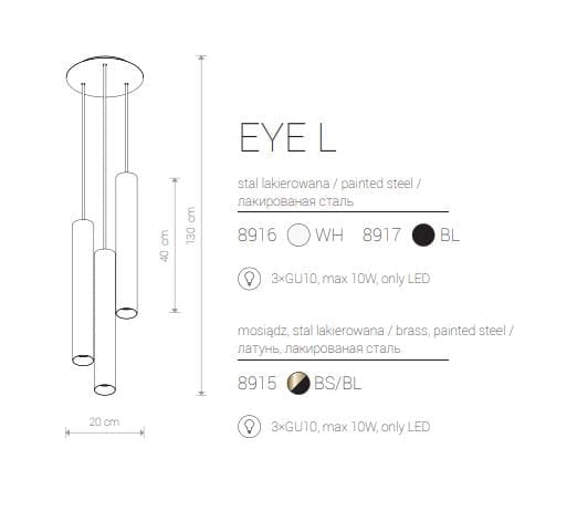 Lampadario a sospensione Nowodvorski EYE nero 3xGU10
