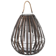Lanterna solare Marrone scuro Materiale sintetico LED Decorazione interna ed esterna a basso consumo energetico Rustico Boho