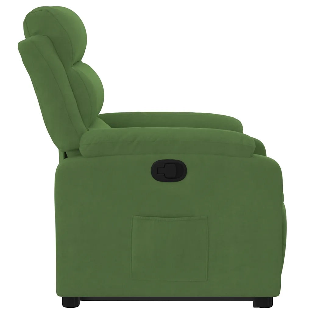 Poltrona Alzapersona Reclinabile Verde Chiaro in Velluto 3205095