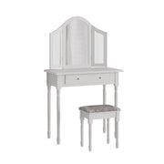 Vicco Tavolo da toeletta Bianco 80 cm con sgabello