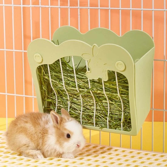 Hooiruf per conigli e cavi - Stazione alimentare - Materiale in acciaio inossidabile di alta qualità - 25x20x12,5 cm - Sicuro e duraturo - Adatto per piccoli animali...