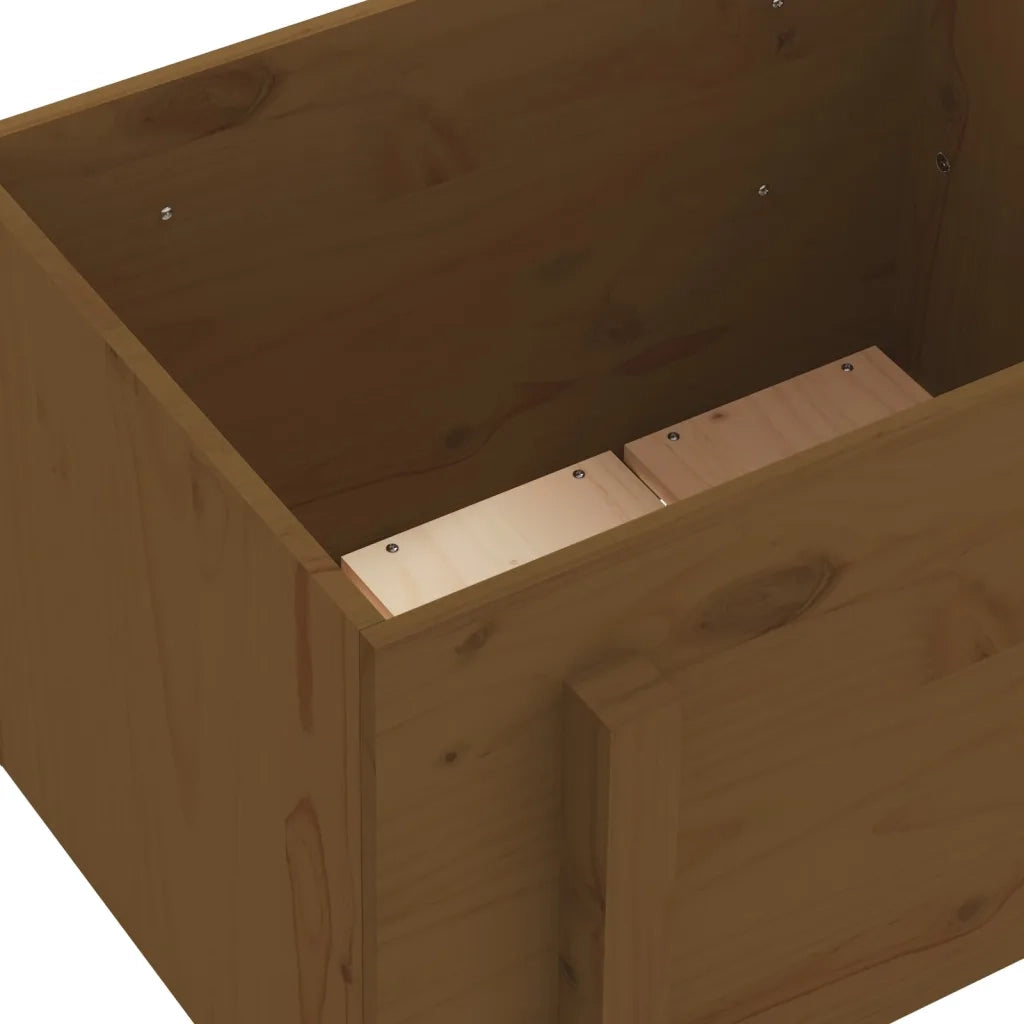 Fioriera | Cassetta per fiori | Vaso da Giardino Ambra 62x50x57 cm Legno Massello di Pino