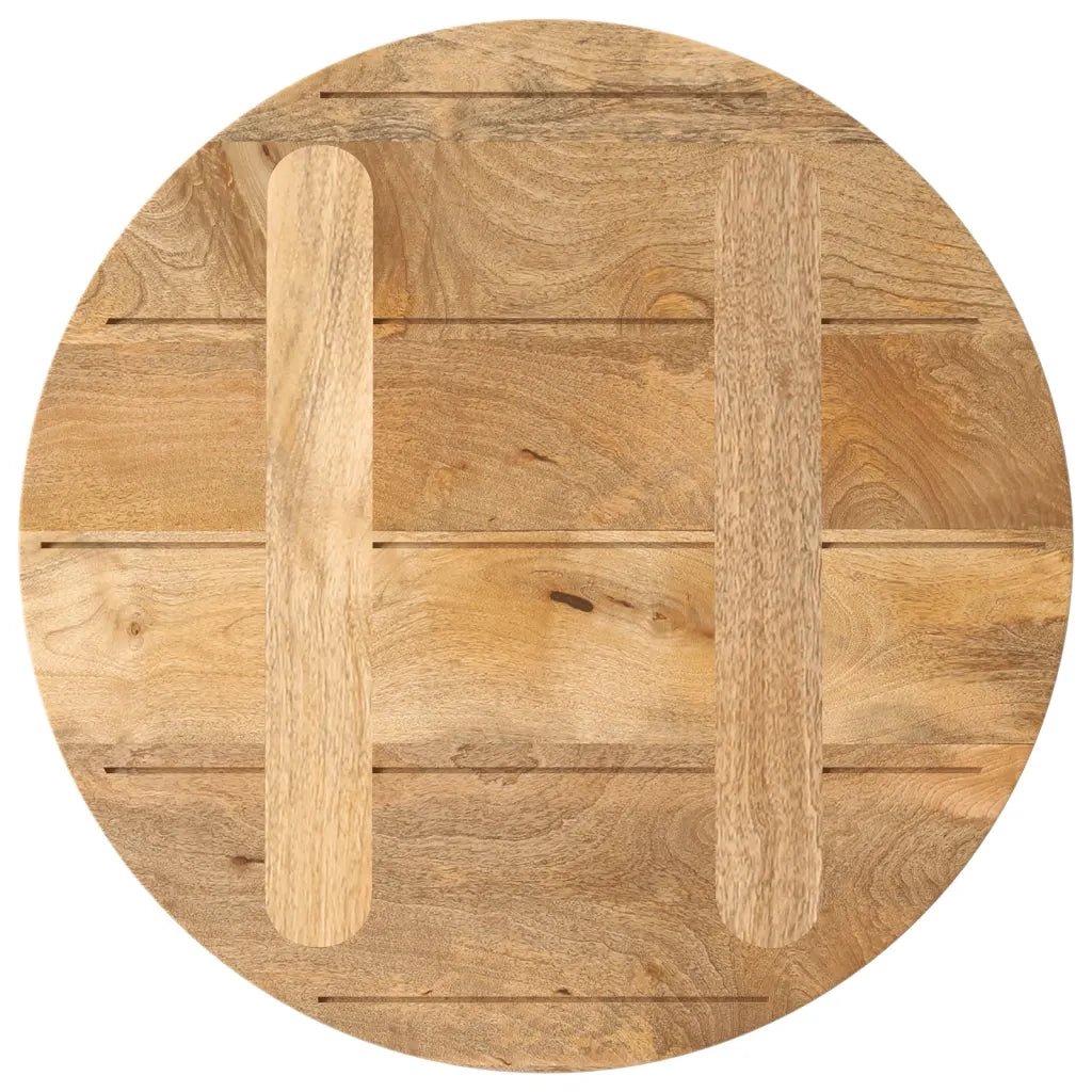 Piano per Tavolo Ø 40x3,8 cm Rotondo in Legno Massello di Mango 370059