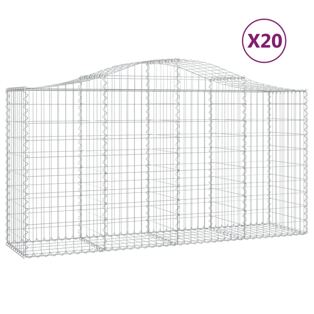 Cesti Gabbioni ad Arco 20 pz 200x50x100/120 cm Ferro Zincato 3145655