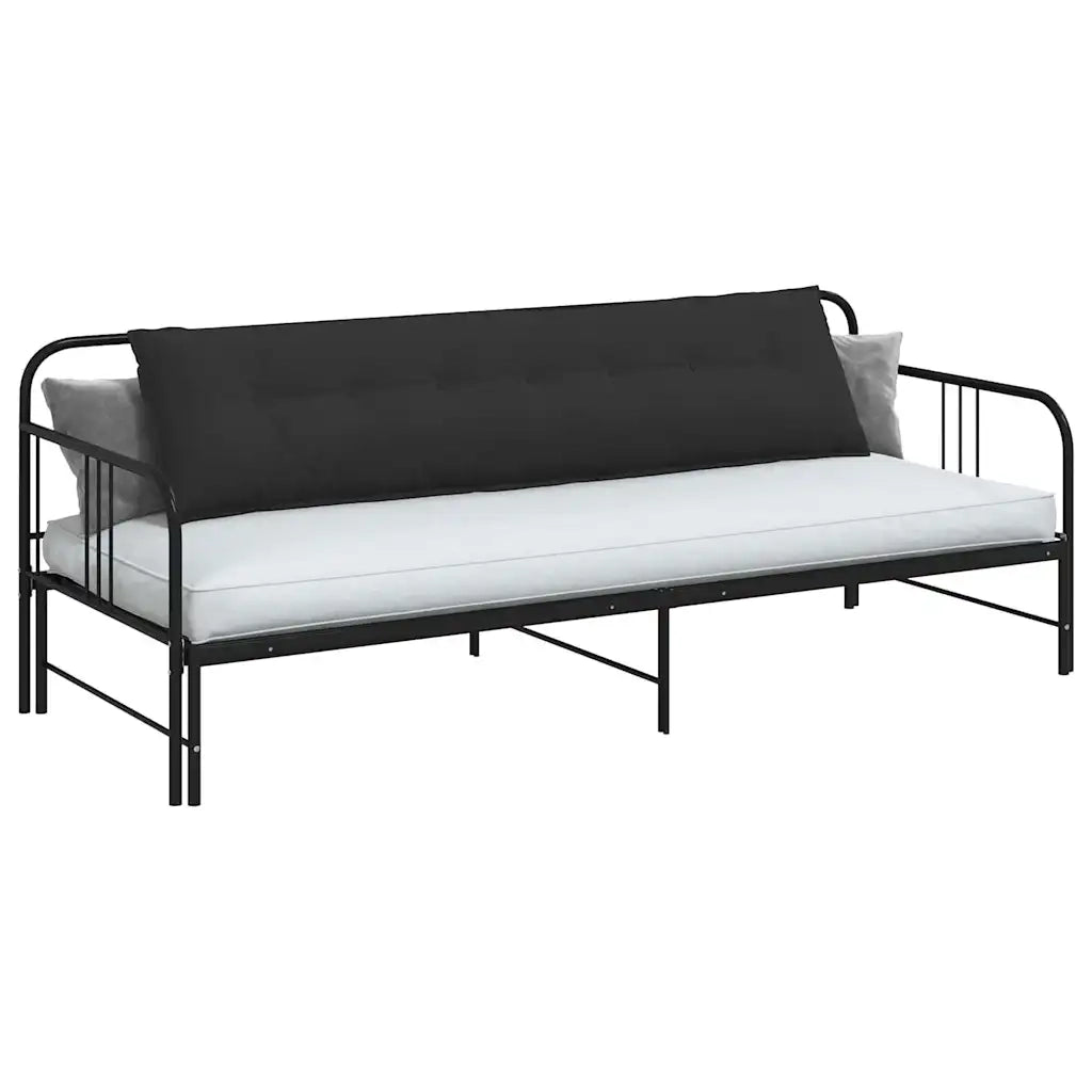 Cuscino per Schiena Nero 200 x 50 cm Tessuto in Microfibra