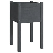 Fioriera | Cassetta per fiori | Vaso da Giardino Grigia 40x40x70 cm in Legno di Pino