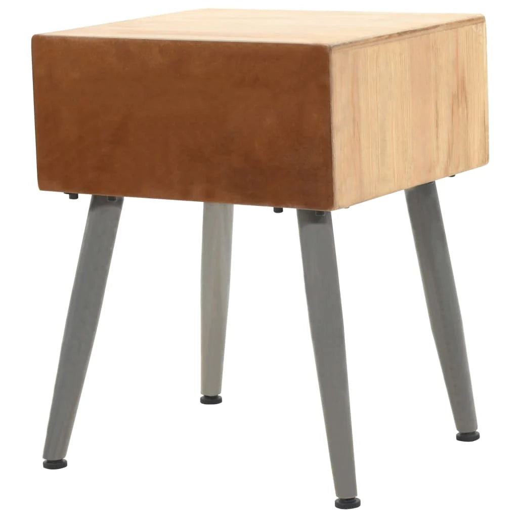 Comodino cassettiera mobile per camera da letto legno massello di abete 43 x 38 x 50 cm 1402065