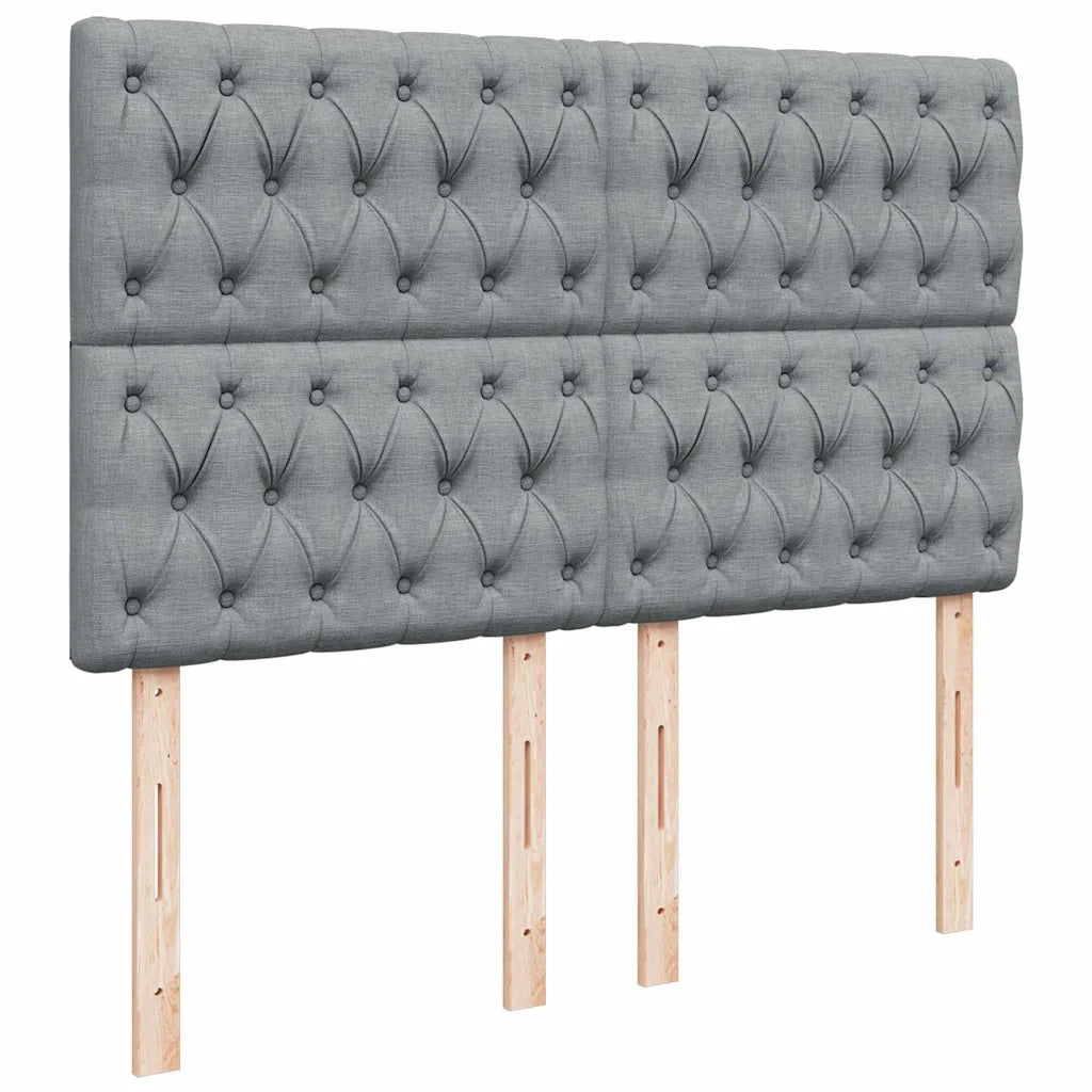vidaXL Giroletto a Molle con Materasso Grigio Chiaro 140x200cm Tessuto