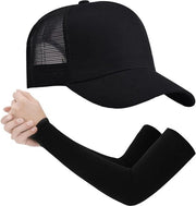 1 x petto di baseball adesivo in mesh - petto di baseball - cappello da sport estivo - cappello da sole - bordo ampio - Nero S/M.