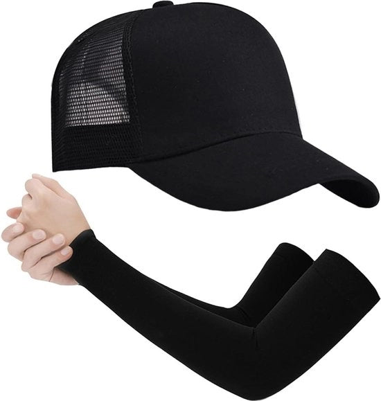 1 x petto di baseball adesivo in mesh - petto di baseball - cappello da sport estivo - cappello da sole - bordo ampio - Nero S/M.
