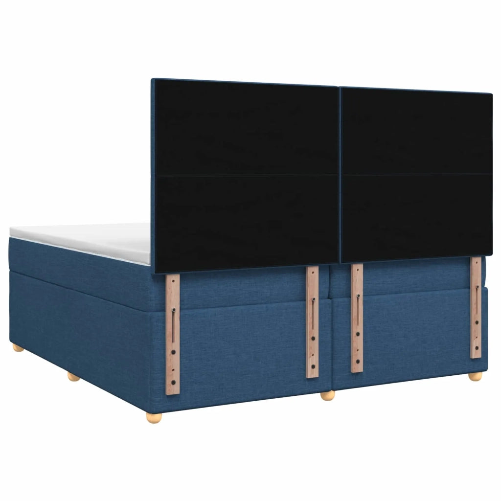 Letto box spring con materasso Blu 200 x 200 cm Tessuto 3453969