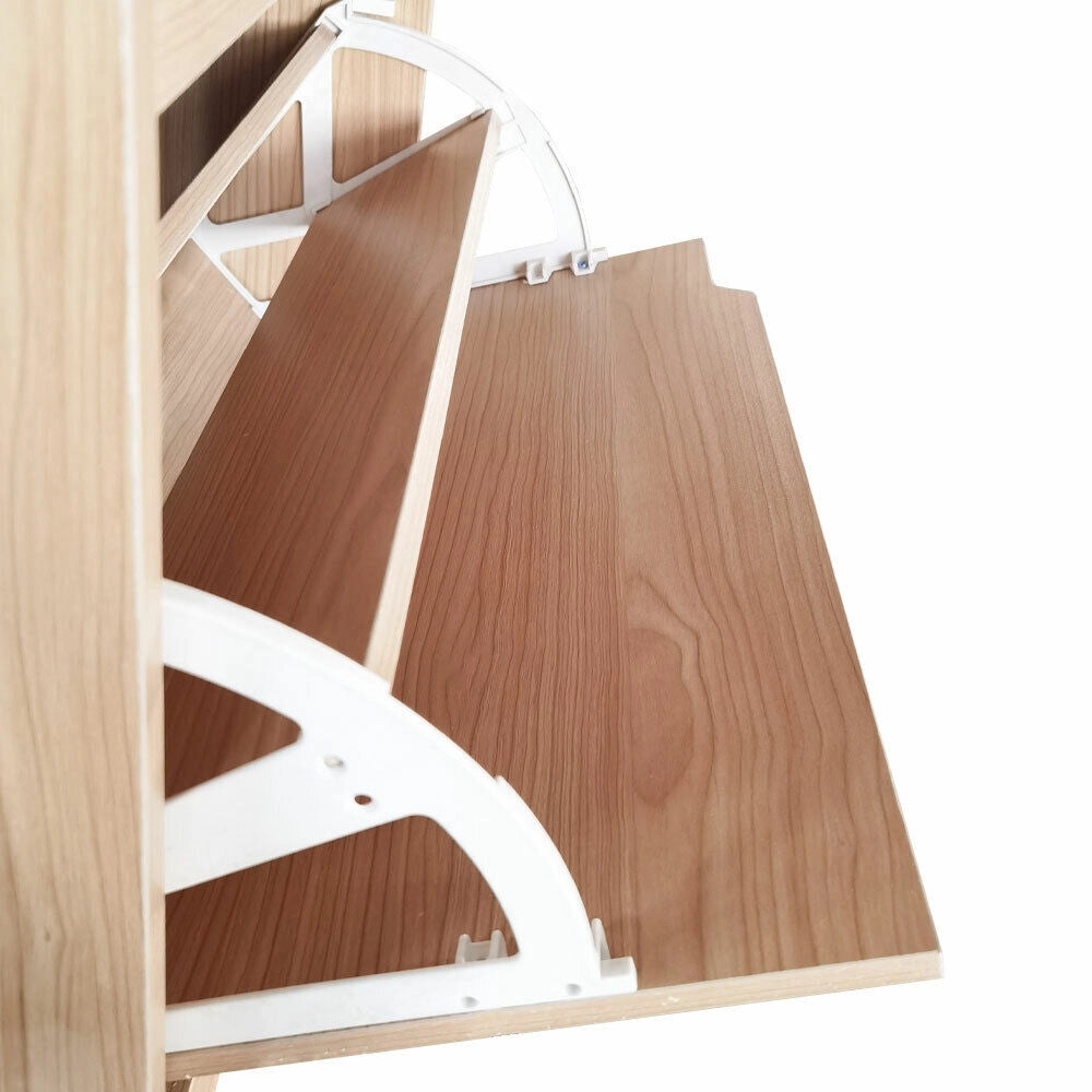 Scarpiera 4 Ante Ripiani Porta Scarpe Doppia Profondita Legno MDF 63x24x150 Oak