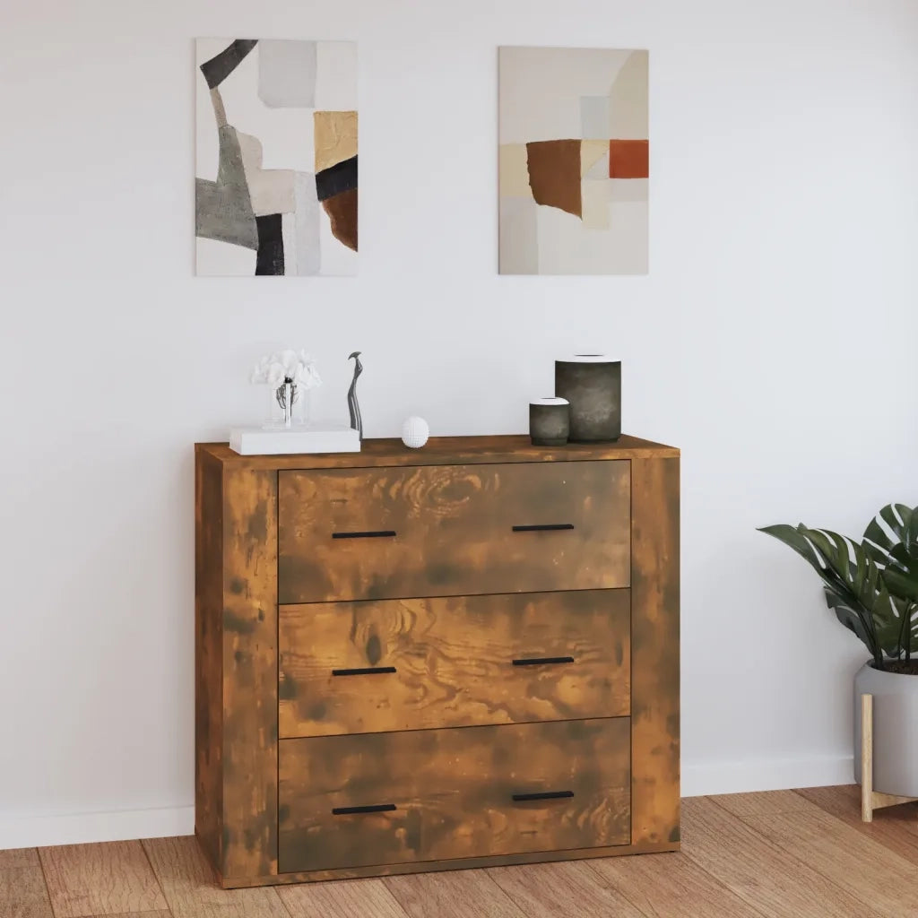 Credenza Rovere Fumo 80x33x70 cm in Legno Multistrato cod mxl 24790