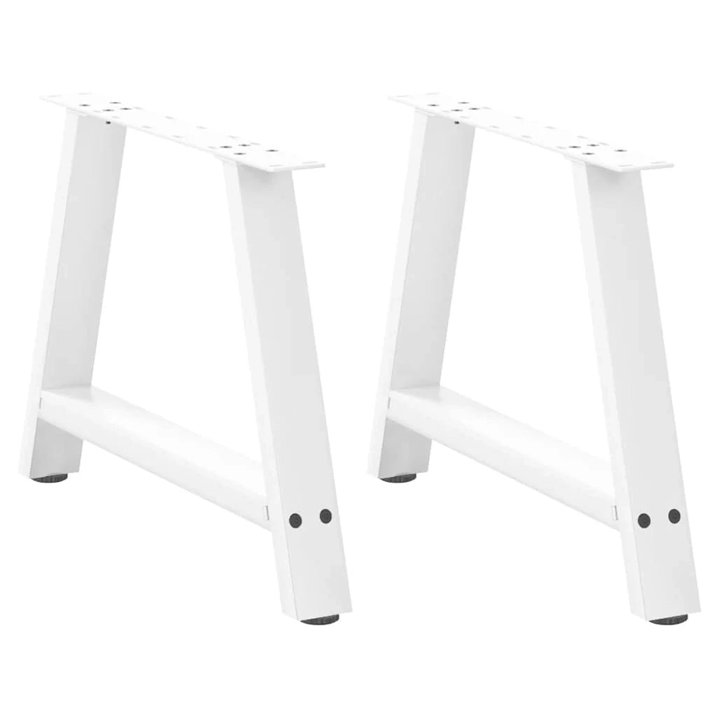 Set di 2 gambe per tavolino da caffè a forma di A robuste e regolabili 60 x 42-43 cm design moderno acciaio bianco 02_0057117