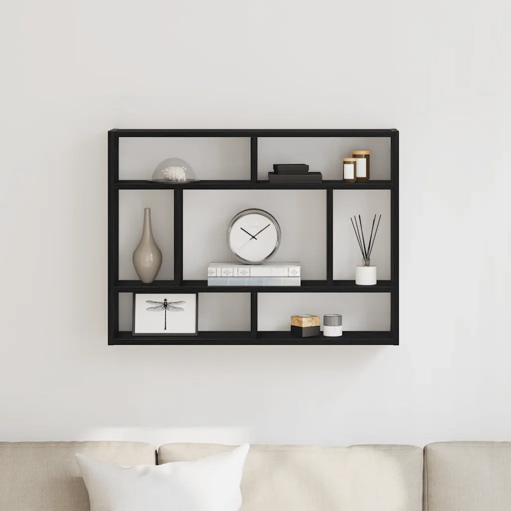 Mensola da parete in rovere nero 75x16x55 cm in legno ingegnerizzato 862047