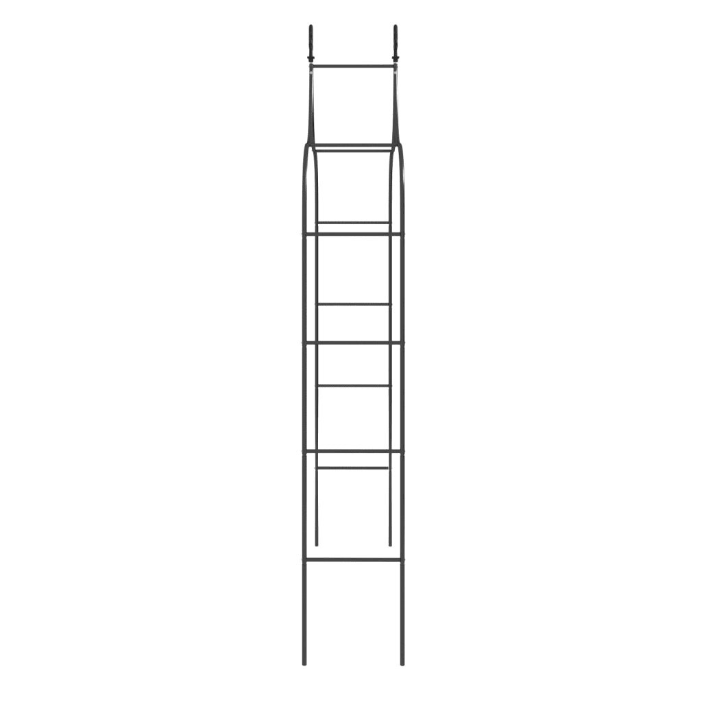 Archi da Giardino 2 pz Neri 120x38x260 cm Acciaio 319349
