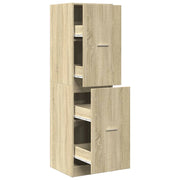 Mobiletto da farmacia in legno composito di rovere Sonoma 40 x 41 x 144,5 cm ampio spazio contenitivo stile classico legno di rovere Sonoma 02_0055660