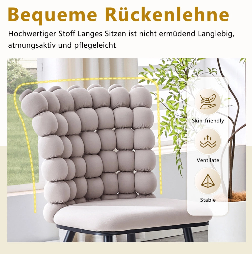 SEDIA da pranzo 71x57x54 cm in velluto grigio chiaro Set da 2 pezzi