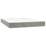 Materasso a Molle Insacchettate Rigidit¨¤ Media Grigio Chiaro 140x200x20 cm in Velluto