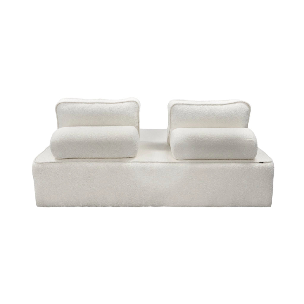Divano modulare in bouclé, 4 posti, crema